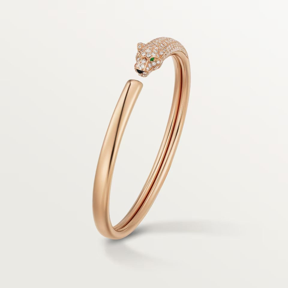 [⭐Renara]PANTHERE HALF DIAMOND OPEN BRACELET