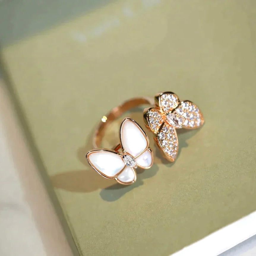 [⭐Renara]TWIN BUTTERFLY DIAMOND MOP RING