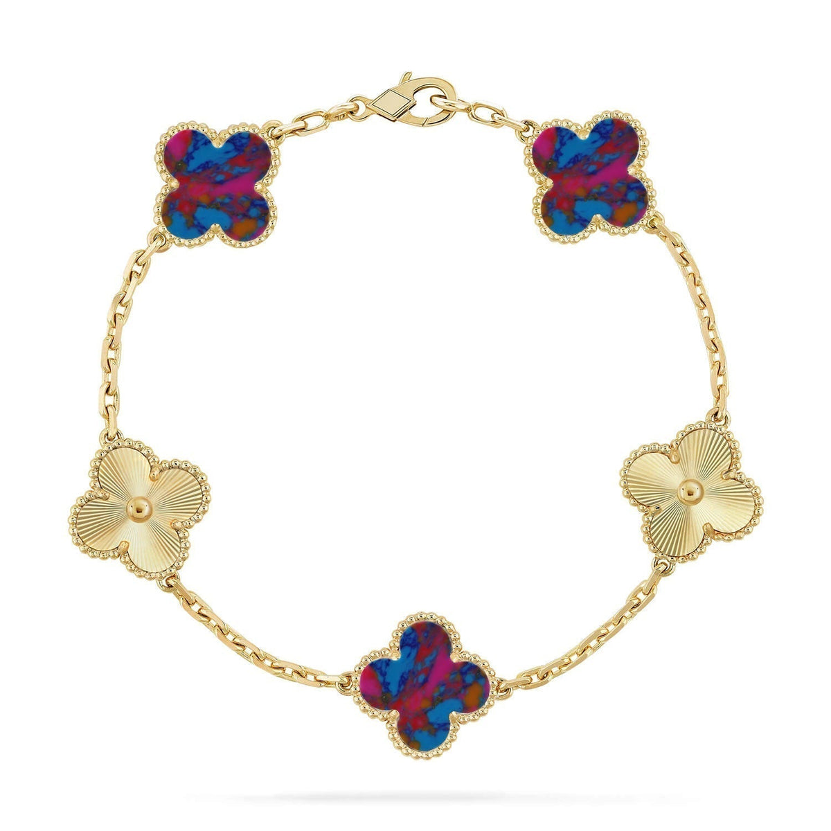 [⭐Renara]CLOVER 5 MOTIF COLOR GEMSTONES BRACELET COLLECTION