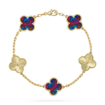 [⭐Renara]CLOVER 5 MOTIF COLOR GEMSTONES BRACELET COLLECTION