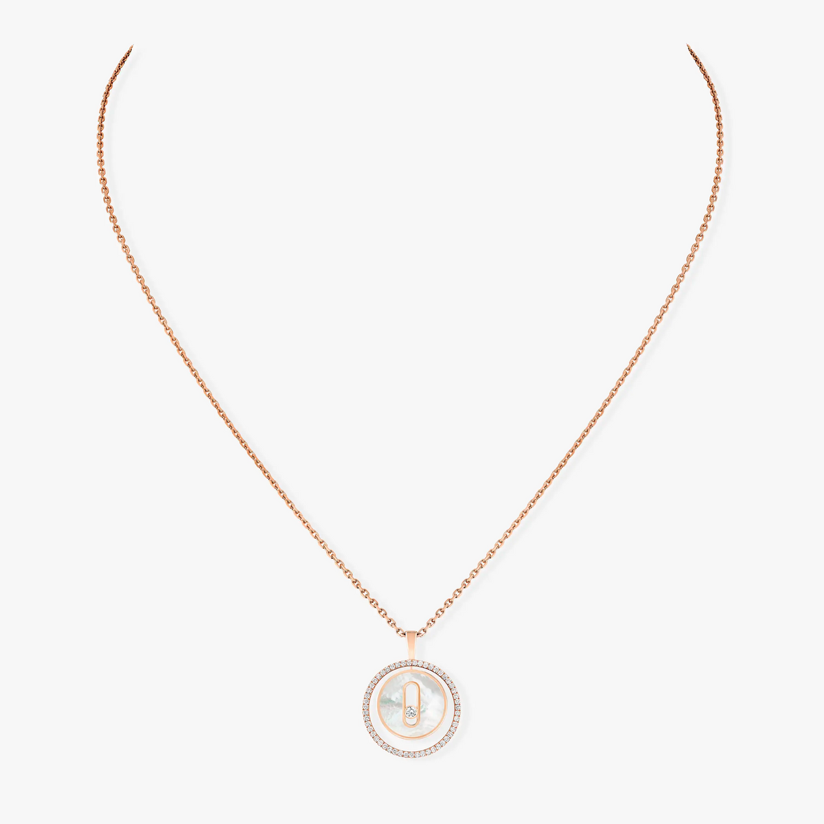 [⭐Renara]Demo MOVE 1 DIAMOND WHITE MOTHER OF PEARL PINK GOLD DIAMOND NECKLACE
