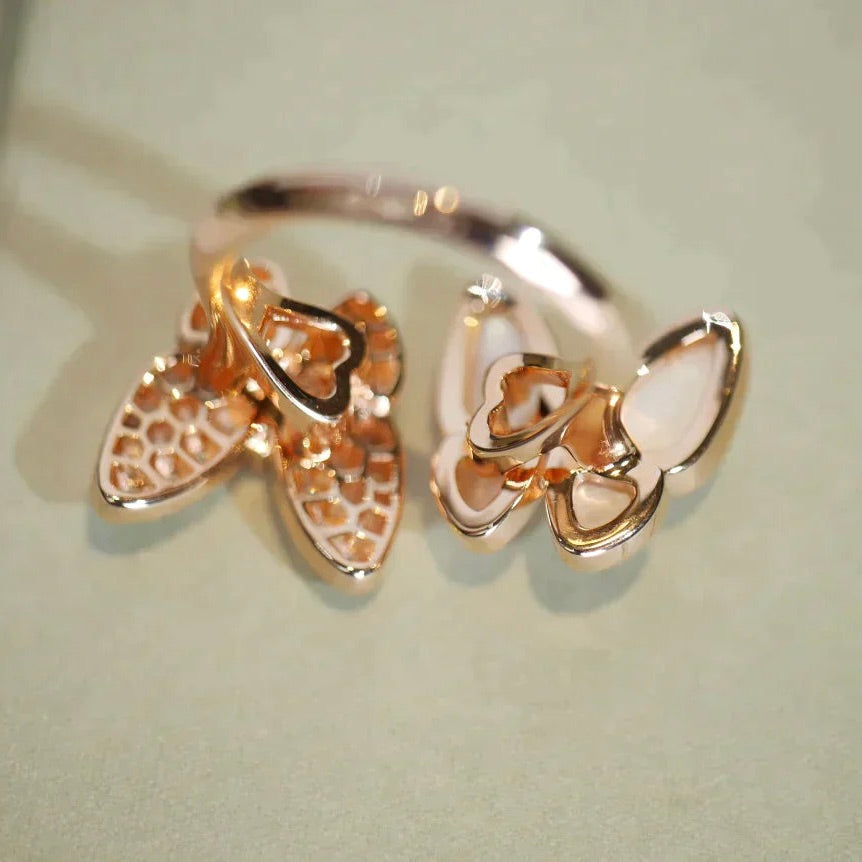 [⭐Renara]TWIN BUTTERFLY DIAMOND MOP RING