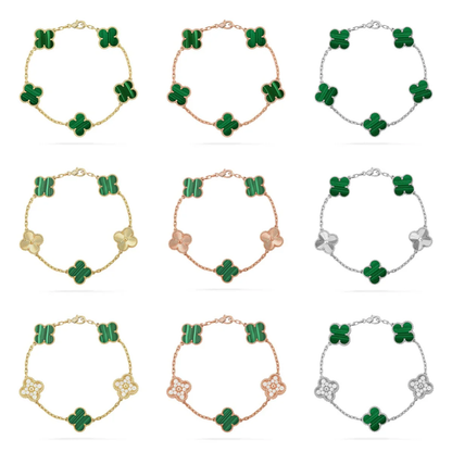 [⭐Renara] CLOVER 5 MOTIF MALACHITE BRACELET COLLECTION