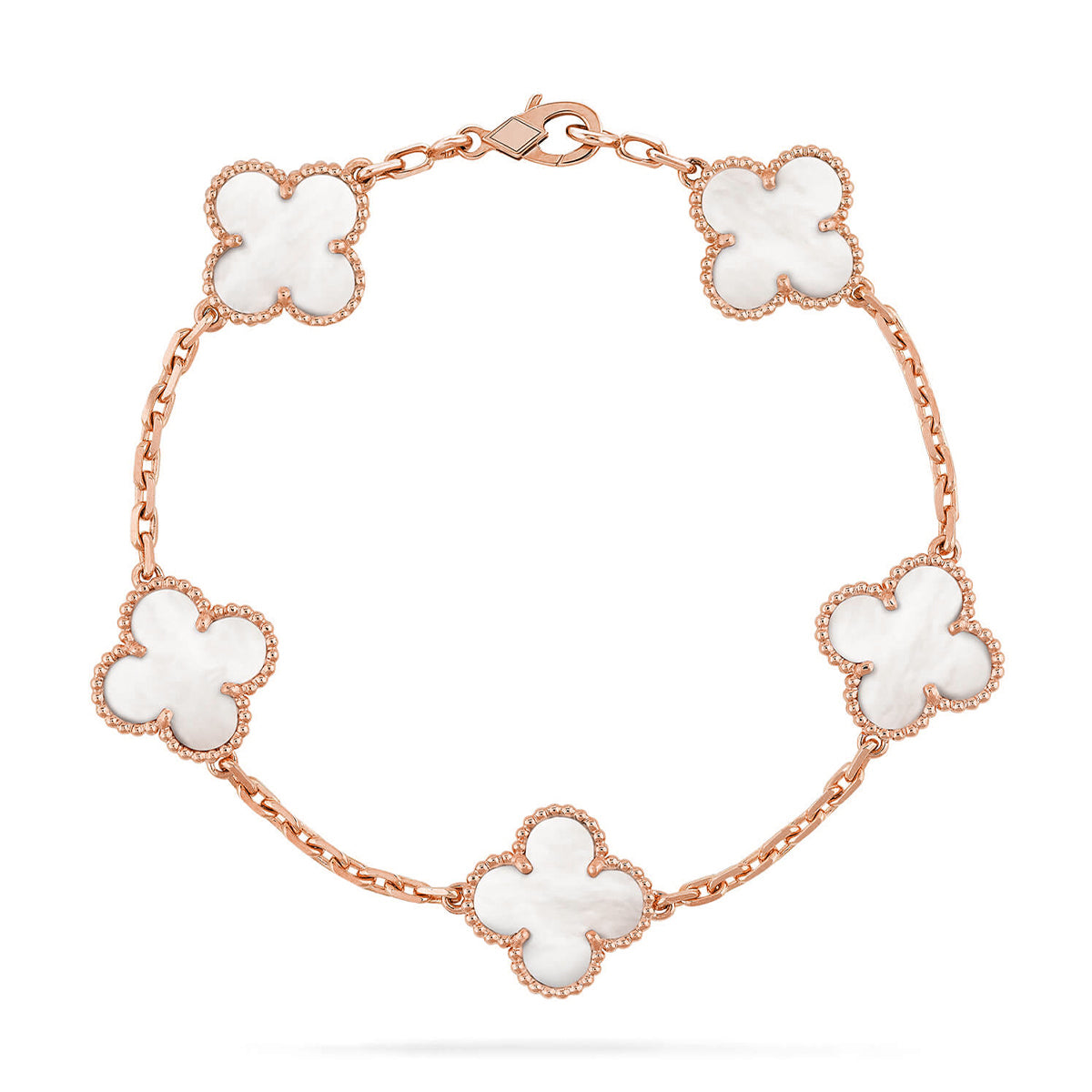 [⭐Renara]CLOVER WHITE PEARL MOP 5 MOTIF BRACELET COLLECTION