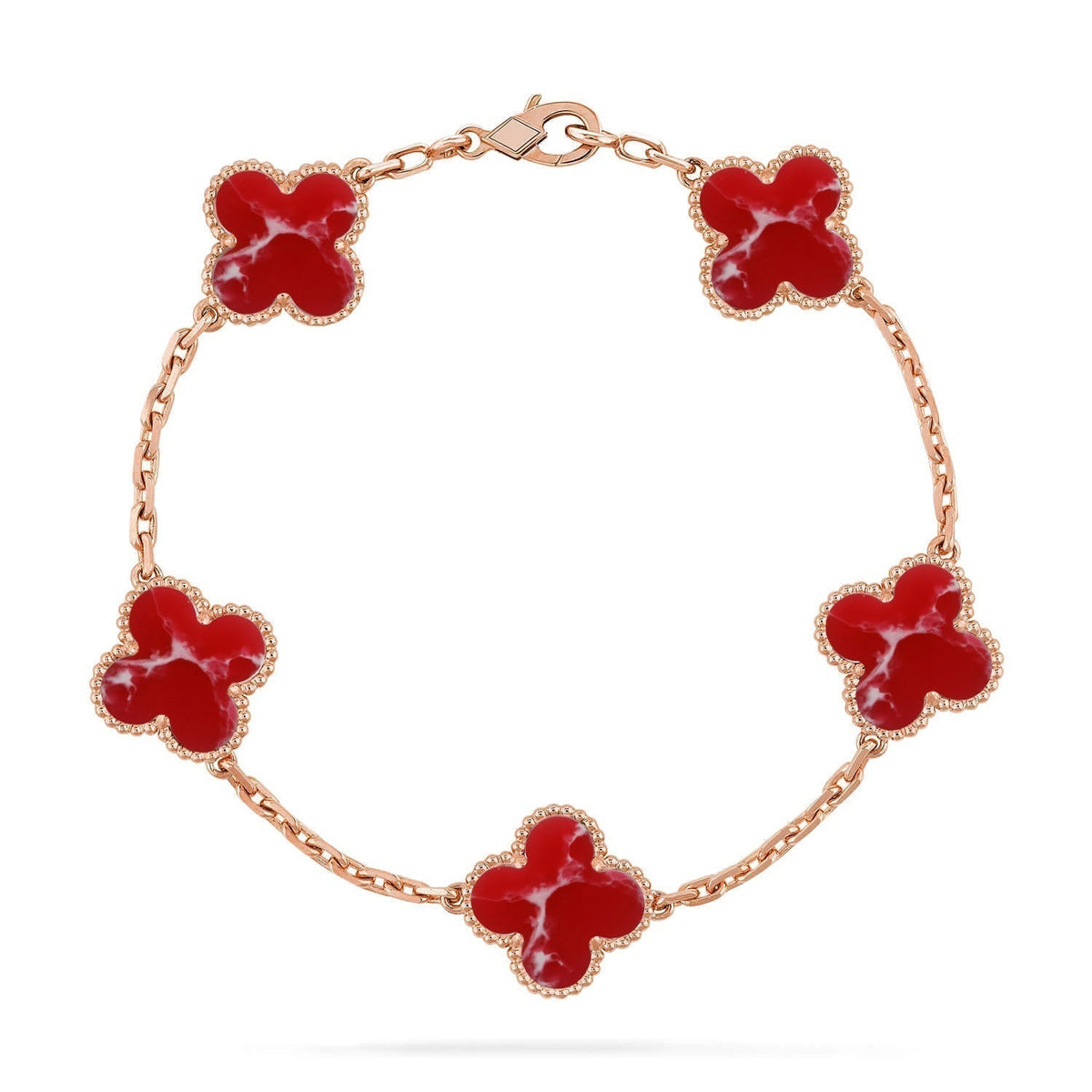 [⭐Renara]CLOVER 5 MOTIF RED PATTERN BRACELET COLLECTION