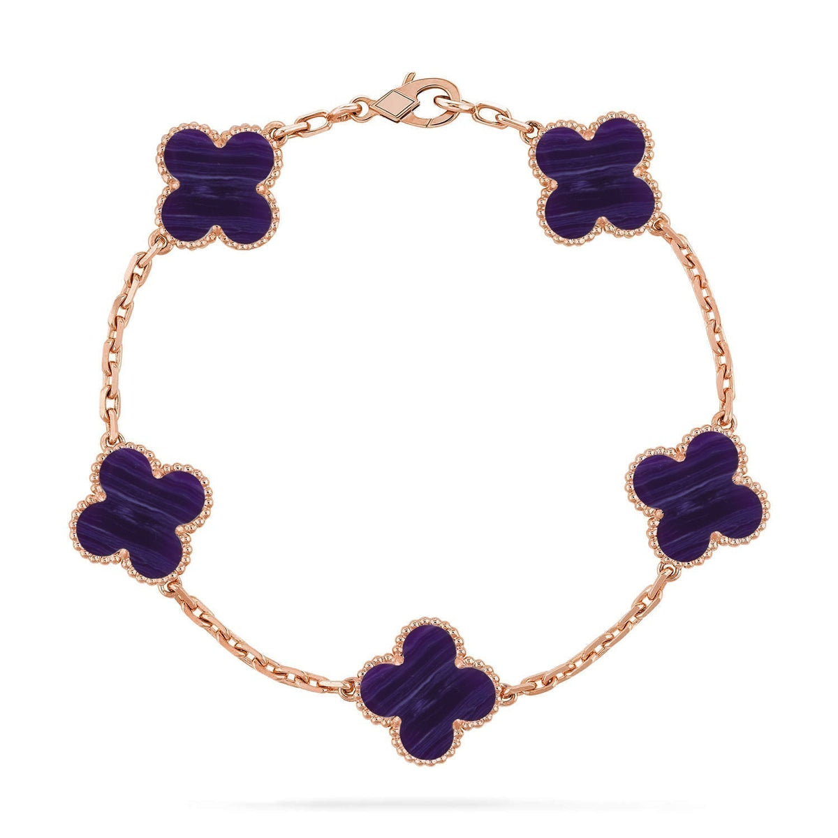 [⭐Renara]CLOVER 5 MOTIF PURPLE STRIPES BRACELET COLLECTION