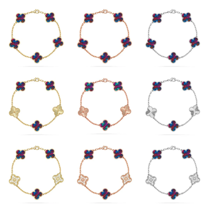 [⭐Renara]CLOVER 5 MOTIF COLOR GEMSTONES BRACELET COLLECTION