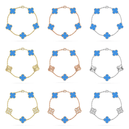 [⭐Renara] CLOVER 5 MOTIF BLUE AGATE BRACELET COLLECTION