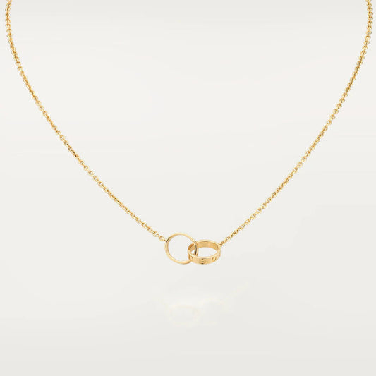 [⭐Renara]LOVE NECKLACE DOUBLE RING GOLD