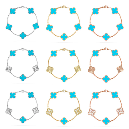 [⭐Renara] CLOVER 5 MOTIF TURQUOISE BRACELET COLLECTION