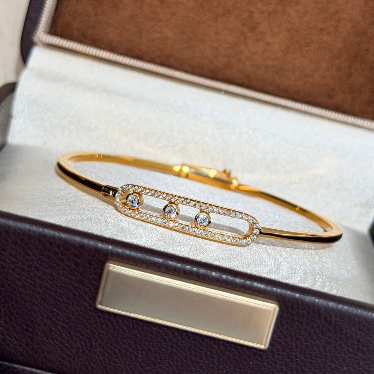 [⭐Renara]Move Pavé Diamond Bangle Bracelet M