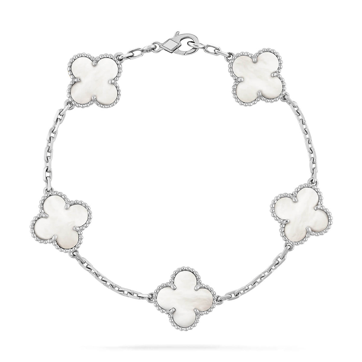[⭐Renara]CLOVER WHITE PEARL MOP 5 MOTIF BRACELET COLLECTION