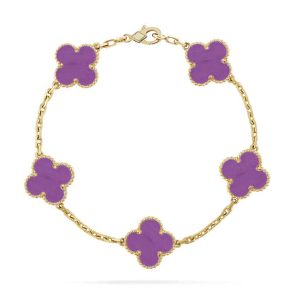 [⭐Renara] CLOVER 5 MOTIF VIOLET BRACELET COLLECTION