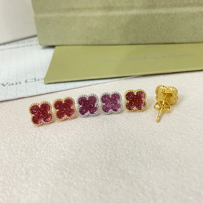 [⭐Renara]2026 NEW MINI CLOVER 1 MOTIF  BUBBLE PINK ENAMEL