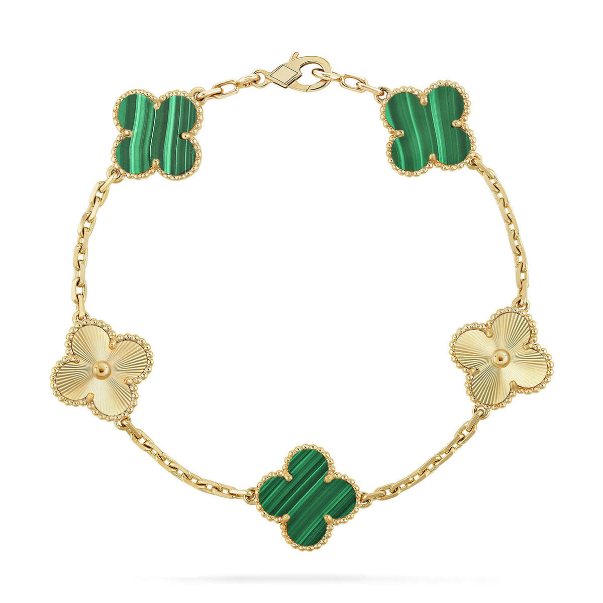 [⭐Renara] CLOVER 5 MOTIF MALACHITE BRACELET COLLECTION