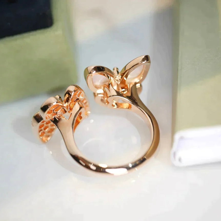 [⭐Renara]TWIN BUTTERFLY DIAMOND MOP RING