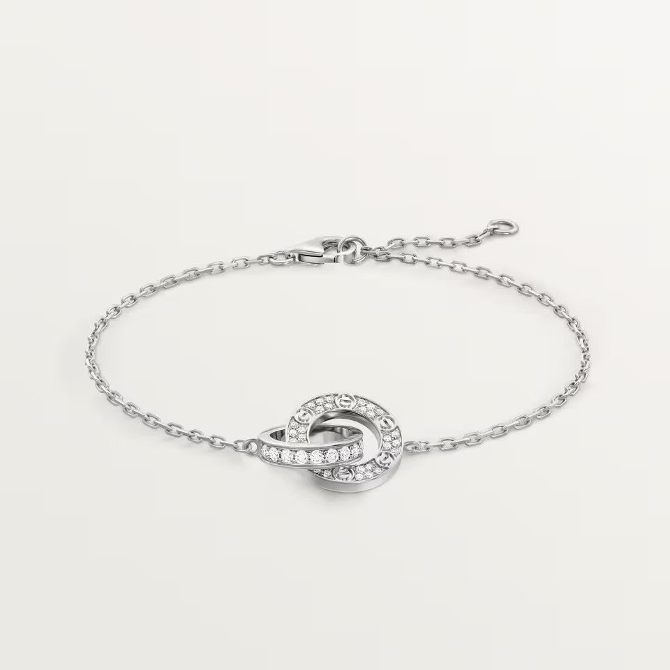 [⭐Renara]LOVE DOUBLE RING FULL DIAMOND BRACELET