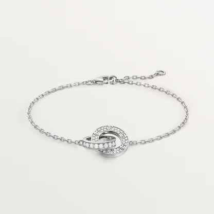 [⭐Renara]LOVE DOUBLE RING FULL DIAMOND BRACELET