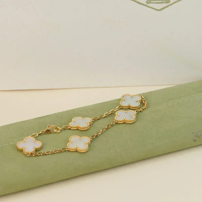 [⭐Renara]CLOVER WHITE PEARL MOP 5 MOTIF BRACELET COLLECTION