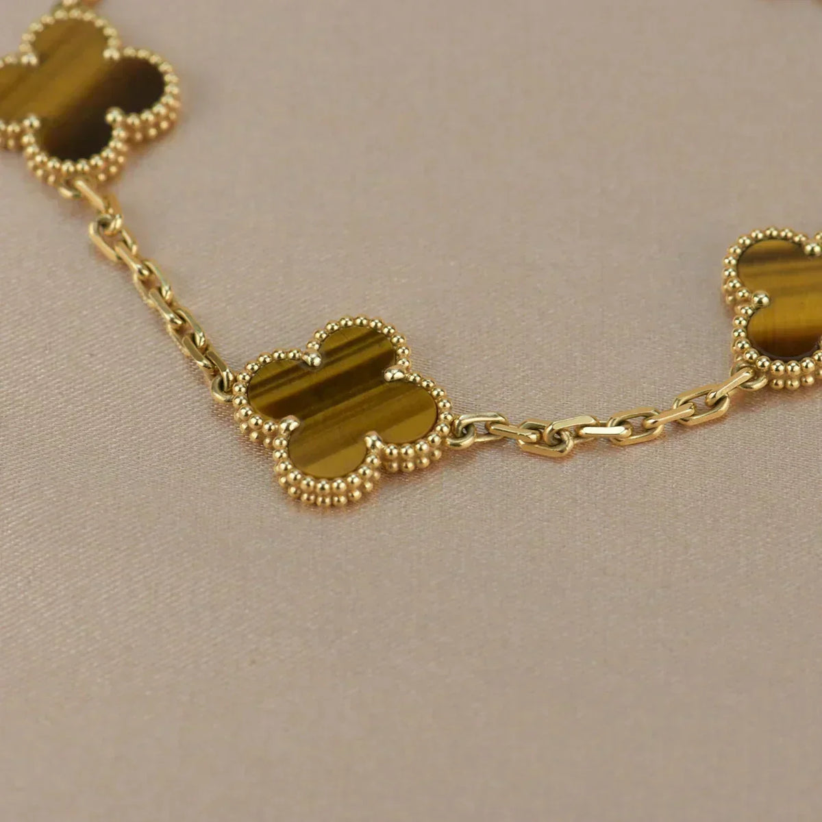 [⭐Renara] CLOVER 5 MOTIFS TIGER EYE BRACELET COLLECTION