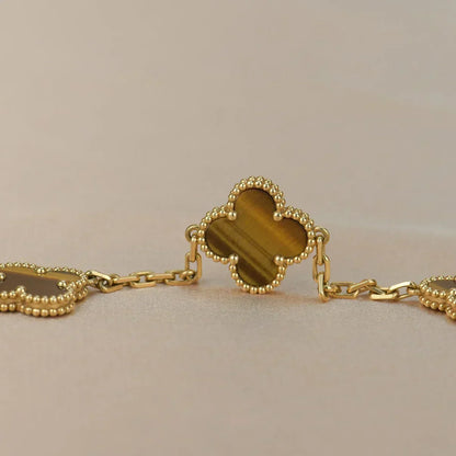 [⭐Renara] CLOVER 5 MOTIFS TIGER EYE BRACELET COLLECTION