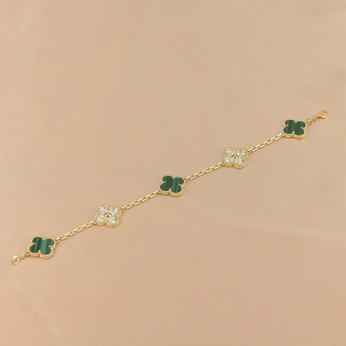 [⭐Renara] CLOVER 5 MOTIF MALACHITE BRACELET COLLECTION