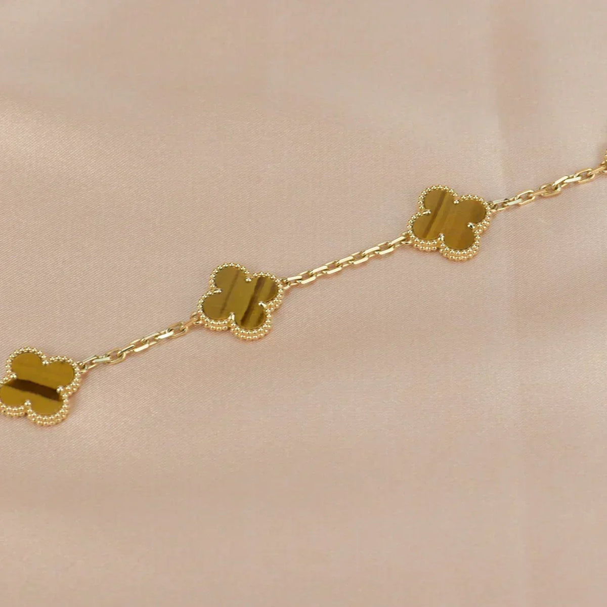 [⭐Renara] CLOVER 5 MOTIFS TIGER EYE BRACELET COLLECTION
