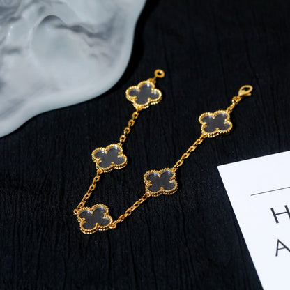 [⭐Renara]CLOVER 5 MOTIF ROCK CRYSTAL BRACELET