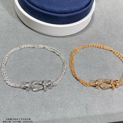 [⭐Renara]FORCE SMALL HORSESHOE  DIAMOND CHAIN ROPE BRACELET