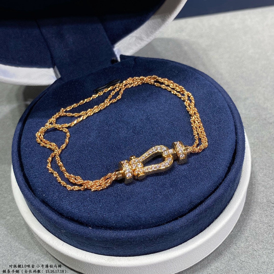 [⭐Renara]FORCE SMALL HORSESHOE  DIAMOND CHAIN ROPE BRACELET