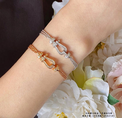 [⭐Renara]FORCE SMALL HORSESHOE  DIAMOND CHAIN ROPE BRACELET