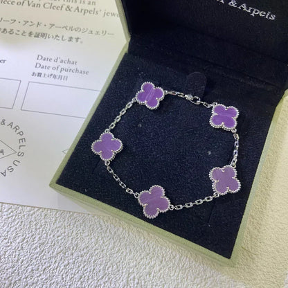 [⭐Renara] CLOVER 5 MOTIF VIOLET BRACELET COLLECTION