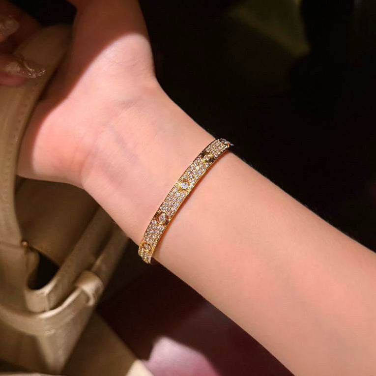 [⭐Renara]LOVE BRACELET 6.1MM DIAMOND-PAVED 10 BIG DIAMONDS
