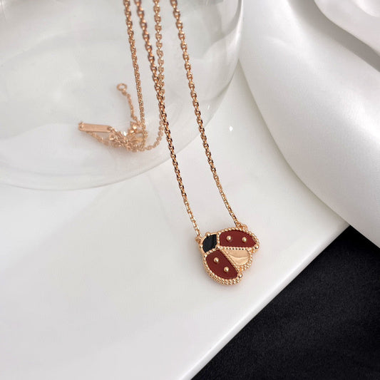 [⭐Renara]LUCKY  CARNELIANS LADYBUG NECKLACE