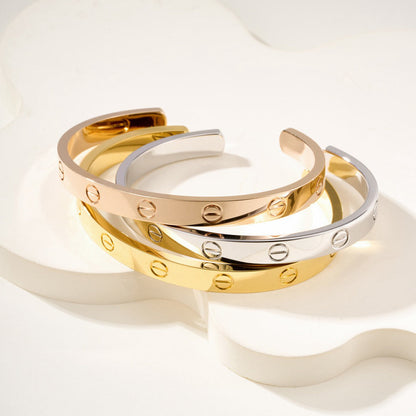[⭐Renara]LOVE BRACELET 6.1MM OPEN CUFF
