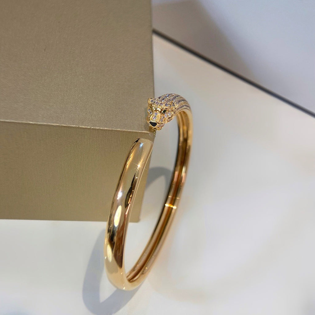 [⭐Renara]PANTHERE HALF DIAMOND OPEN BRACELET