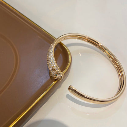 [⭐Renara]PANTHERE HALF DIAMOND OPEN BRACELET