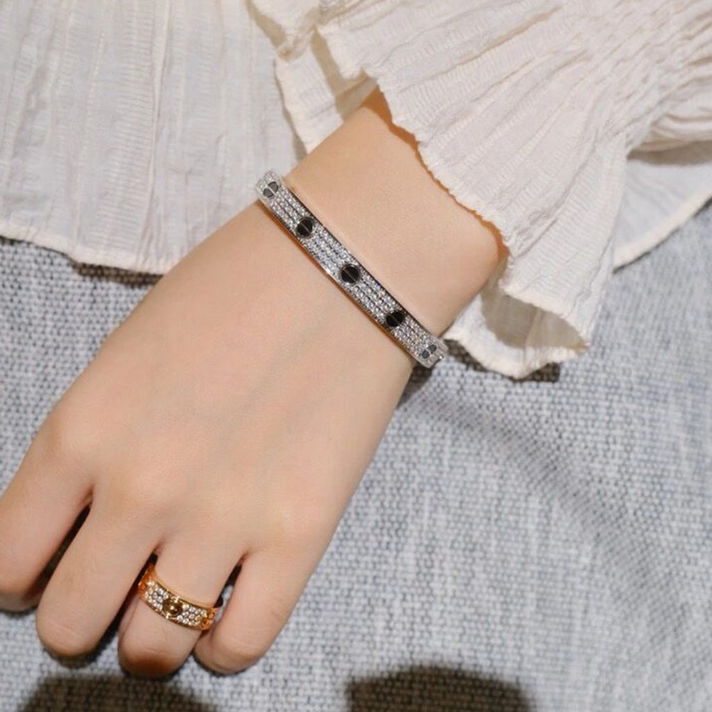 [⭐Renara]LOVE BRACELET 6.1MM DIAMOND-PAVED CERAMIC