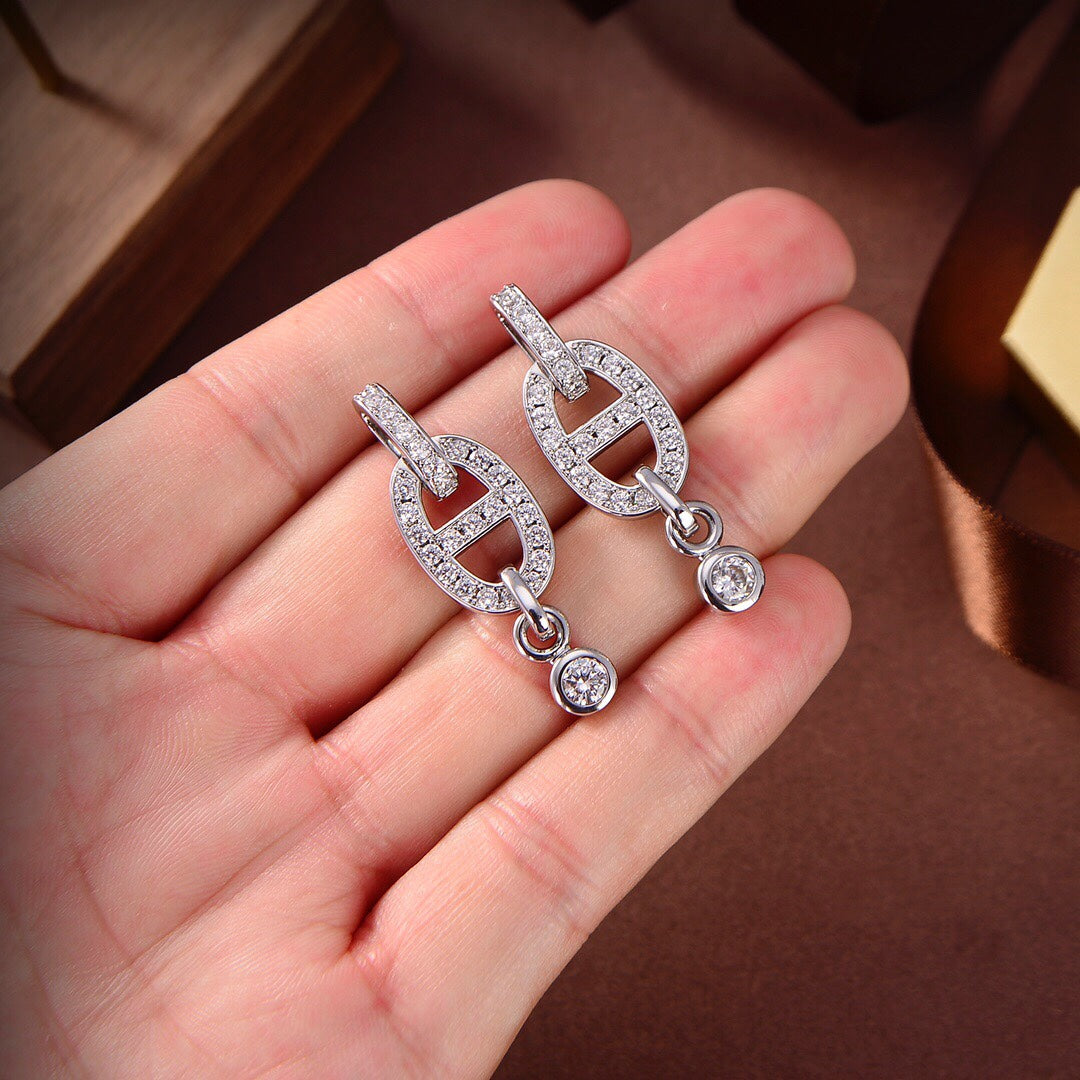 [⭐Renara]HM CHAINE DIAMOND EARRINGS