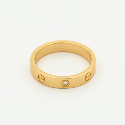 [⭐Renara]LOVE RING 4MM 1 DIAMOND PINK GOLD
