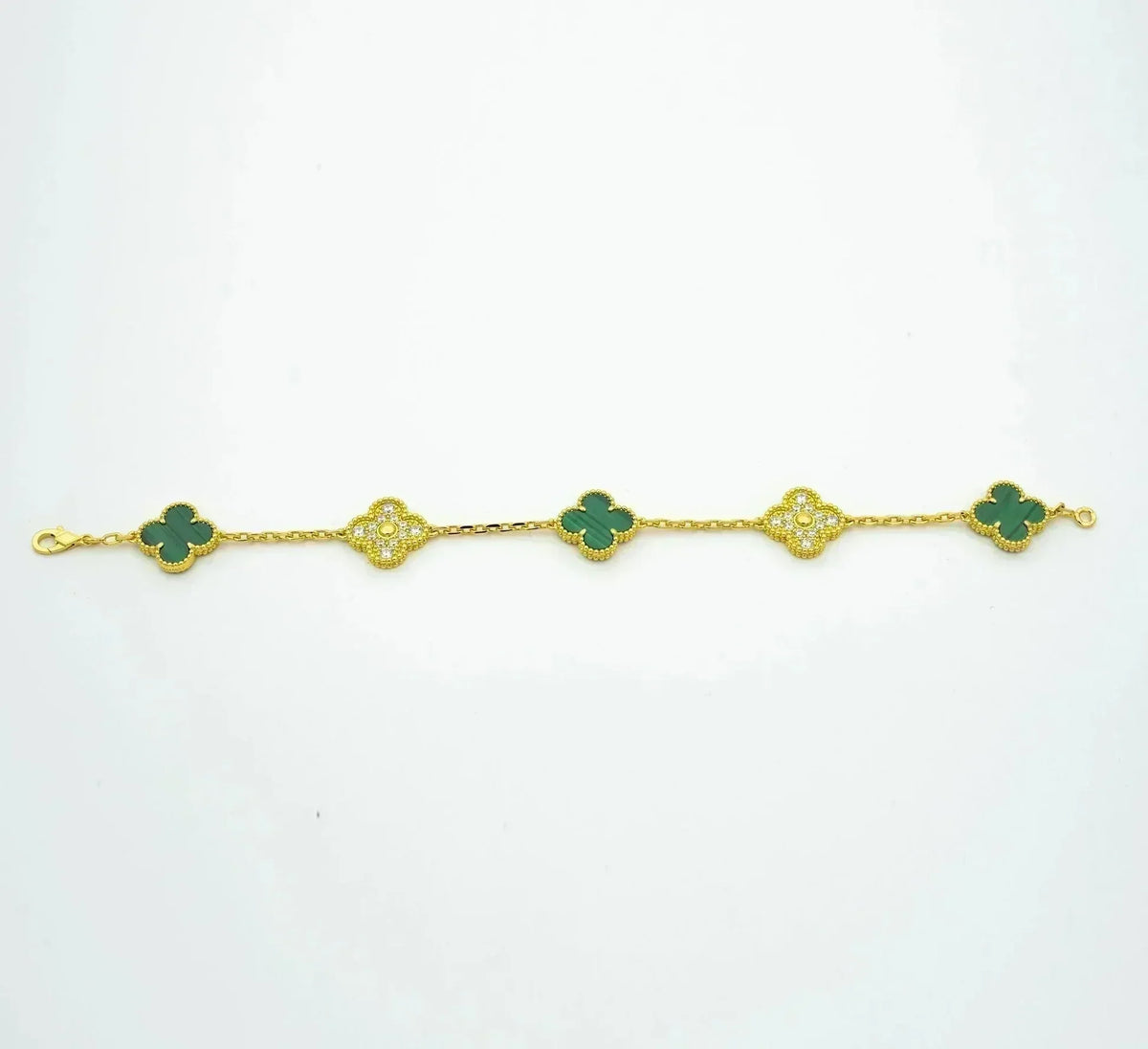 [⭐Renara] CLOVER 5 MOTIF MALACHITE BRACELET COLLECTION