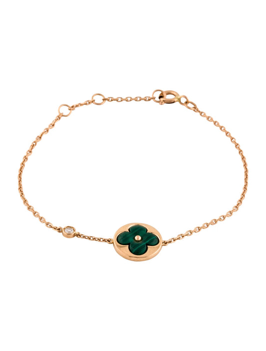 [⭐Renara]SUN MALACHITE 1 DIAMOND PINK GOLD BRACELET