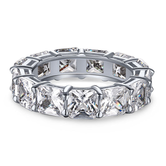 [Lucky Jewelry]Elegant Princess Cut Tennis Ring