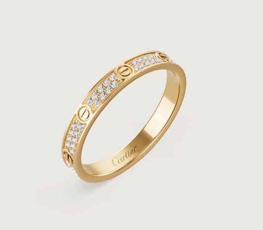 [⭐Renara]LOVE RING 2.6mm-wide full-diamond ring Gold