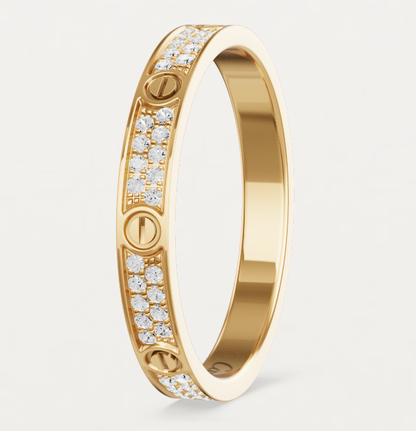[⭐Renara]LOVE RING 2.6mm-wide full-diamond ring Gold