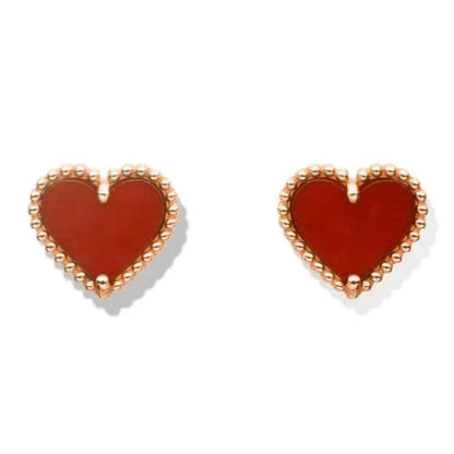 [⭐Renara]HEART CARNELIAN STUD EARRINGS
