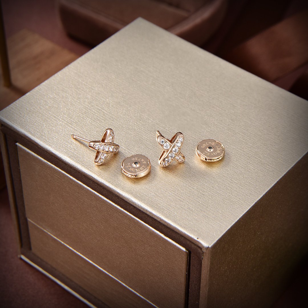 [⭐Renara]JEUX DE GOLD DIAMOND EARRINGS