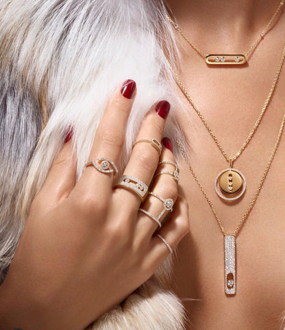 [⭐Renara]Demo MOVE PM NECKLACE PINK GOLD DIAMOND
