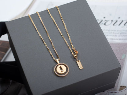 [⭐Renara]Demo MOVE PM NECKLACE PINK GOLD DIAMOND