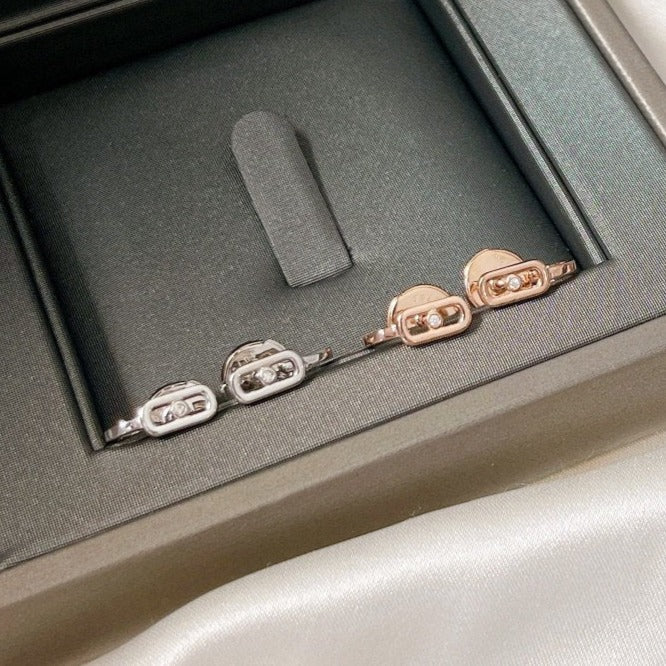 [⭐Renara]CREOLES MOVE UNO MINI 1 DIAMOND EARRINGS